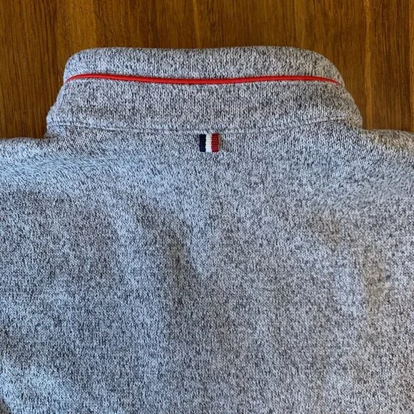 EIDER Fleece Pullover Top Womens Small S Red Gray 1/4 Zip Winter Better Sweater - Picture 6 of 8